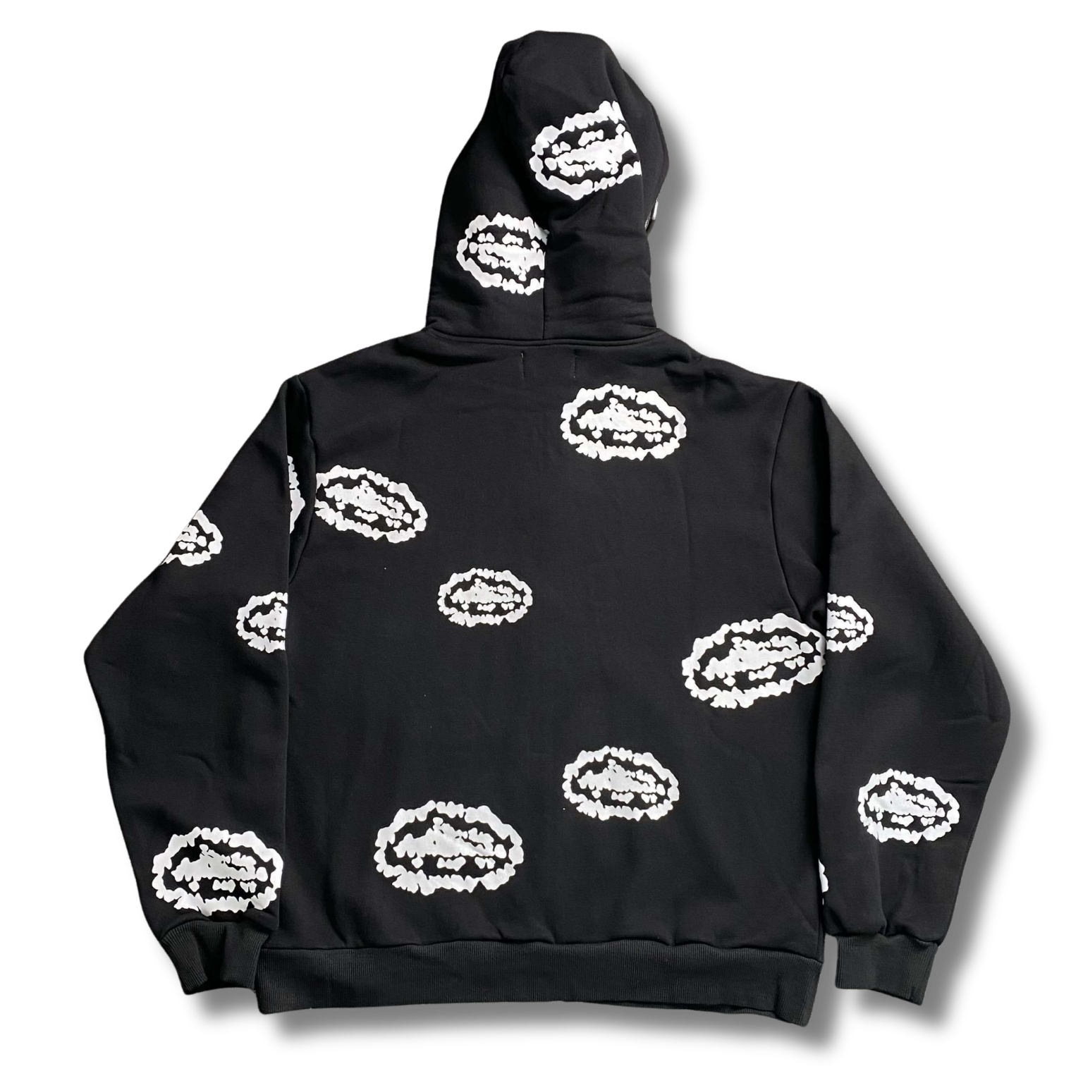 D Tears Hoodie Black w white clouds