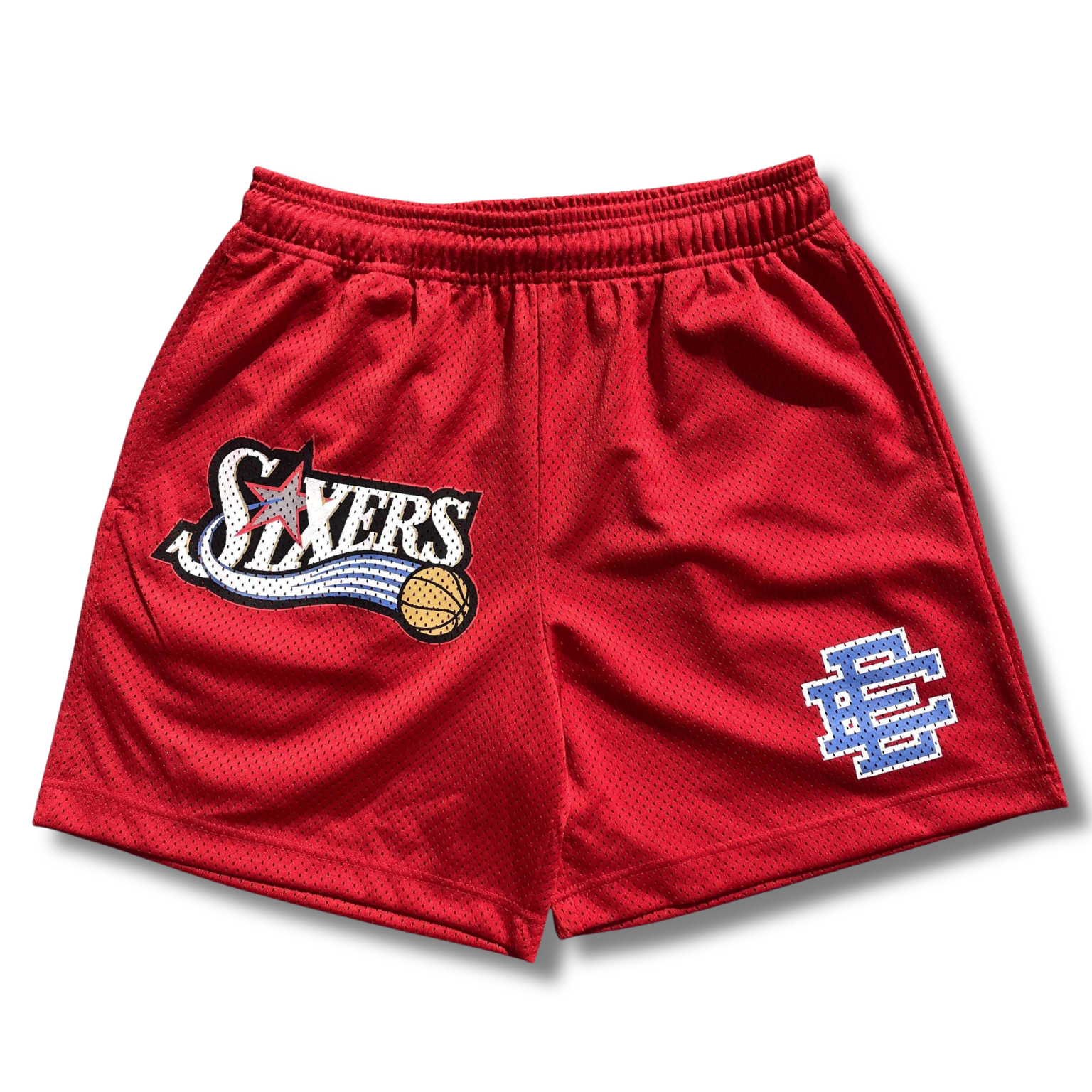 Eric E shorts Sixers red
