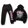 Spider Tracksuit black w pink