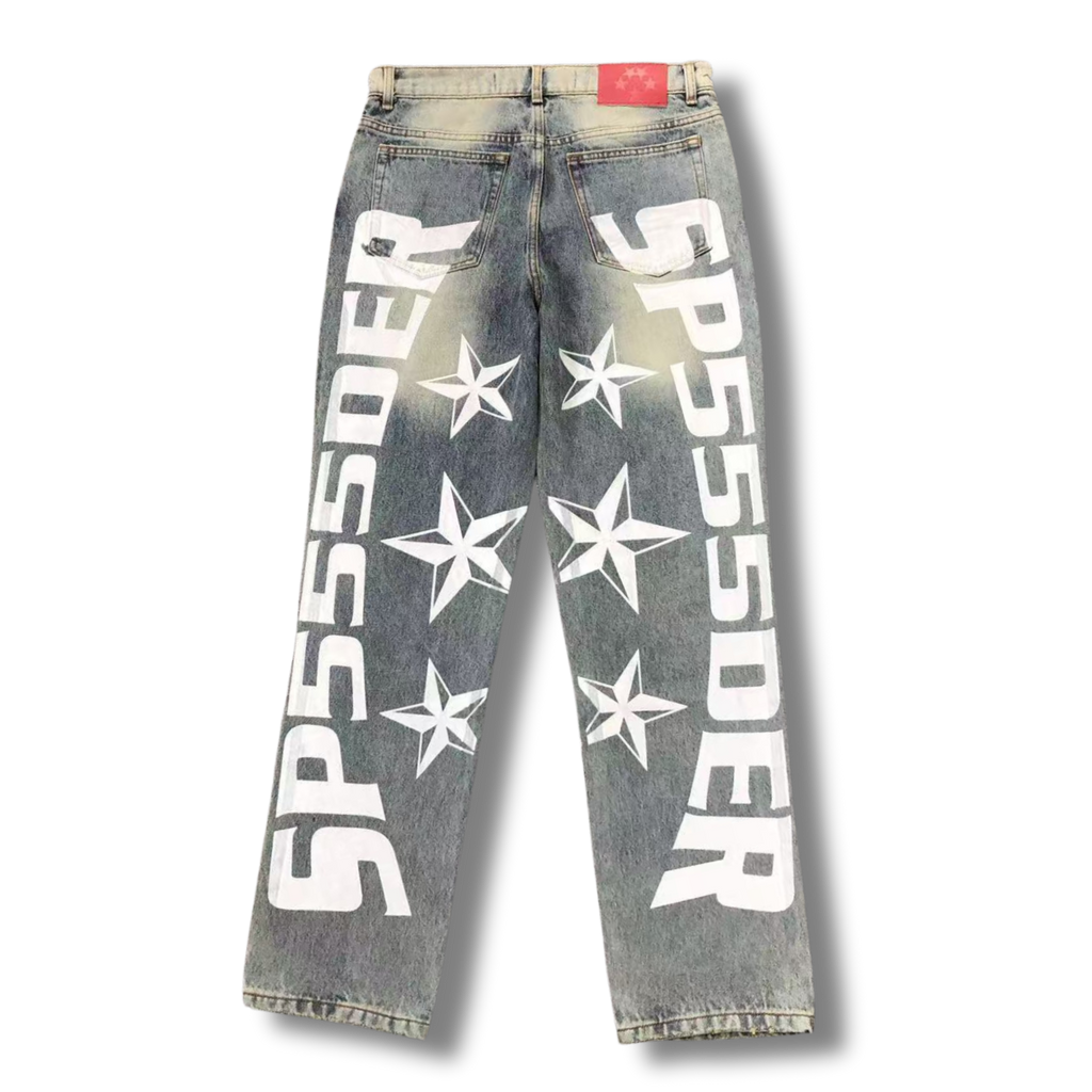 Spider jeans blue w white