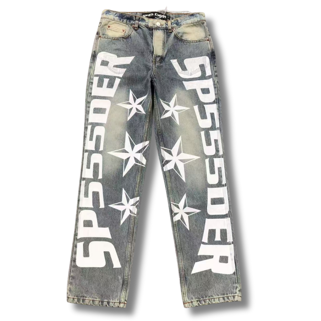 Spider jeans blue w white