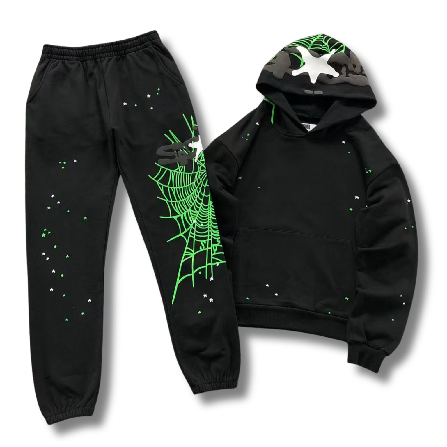 Spider Tracksuit black w green