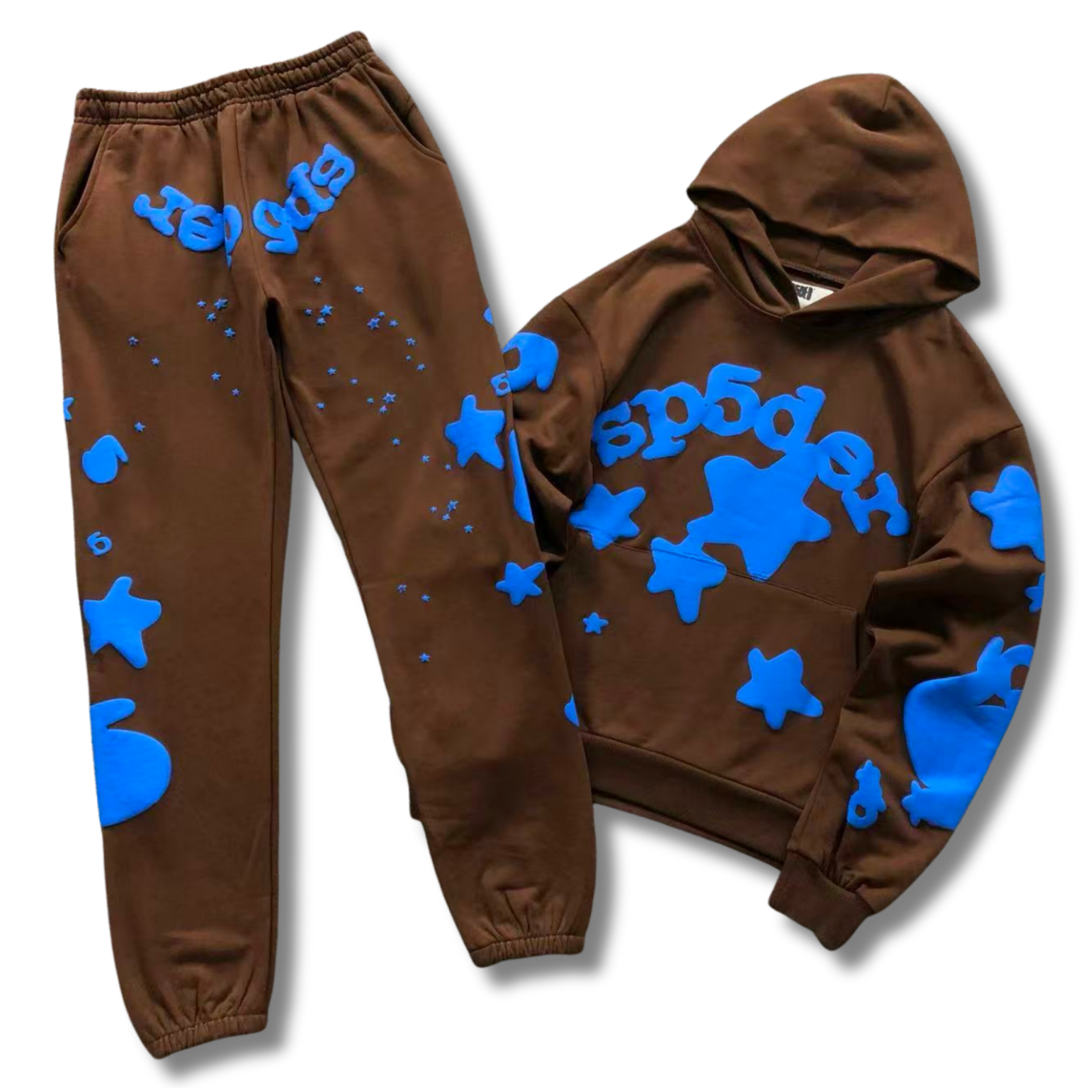 Spider Tracksuit brown w blue