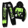 Spider Tracksuit black w green