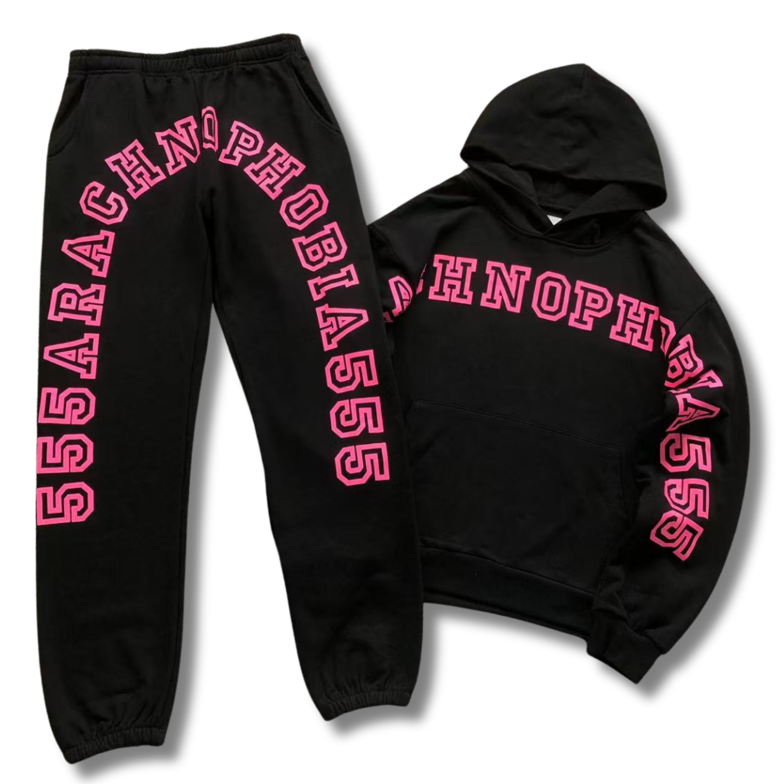 Spider Tracksuit black w pink