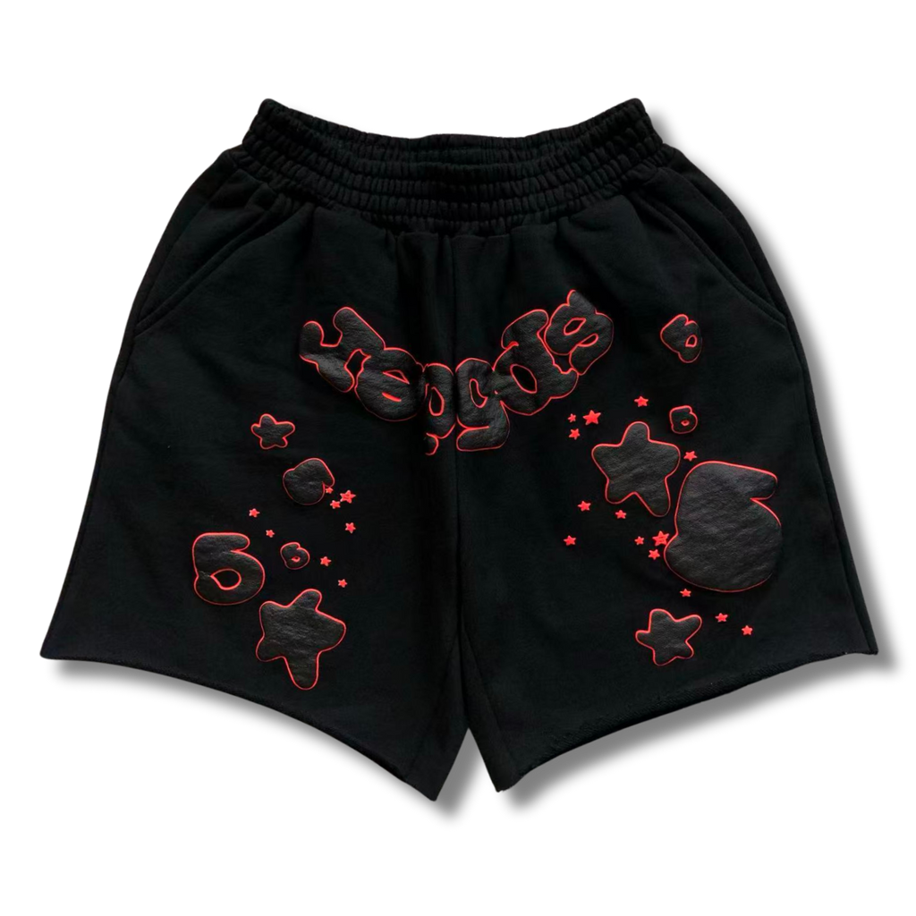 Spider Shorts black w red