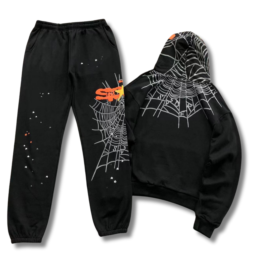 Spider Tracksuit black w orange