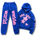 Spider Tracksuit blue w pink