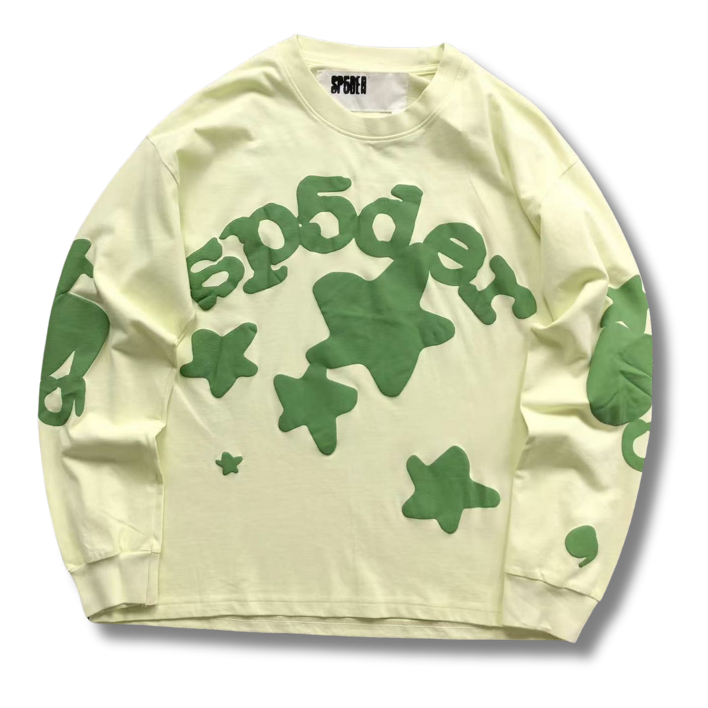 Spider Sweater cream w green