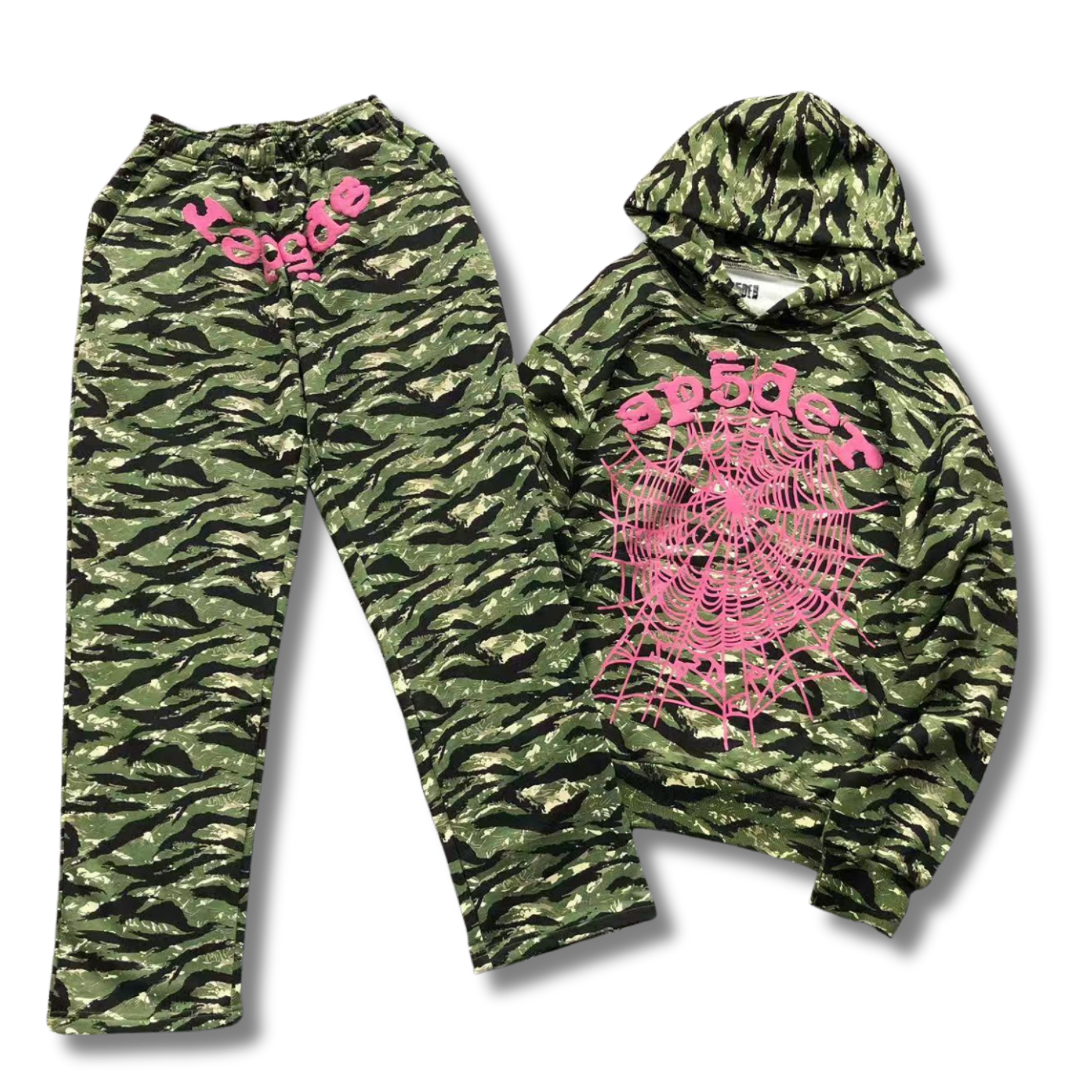 Spider Tracksuit army w pink
