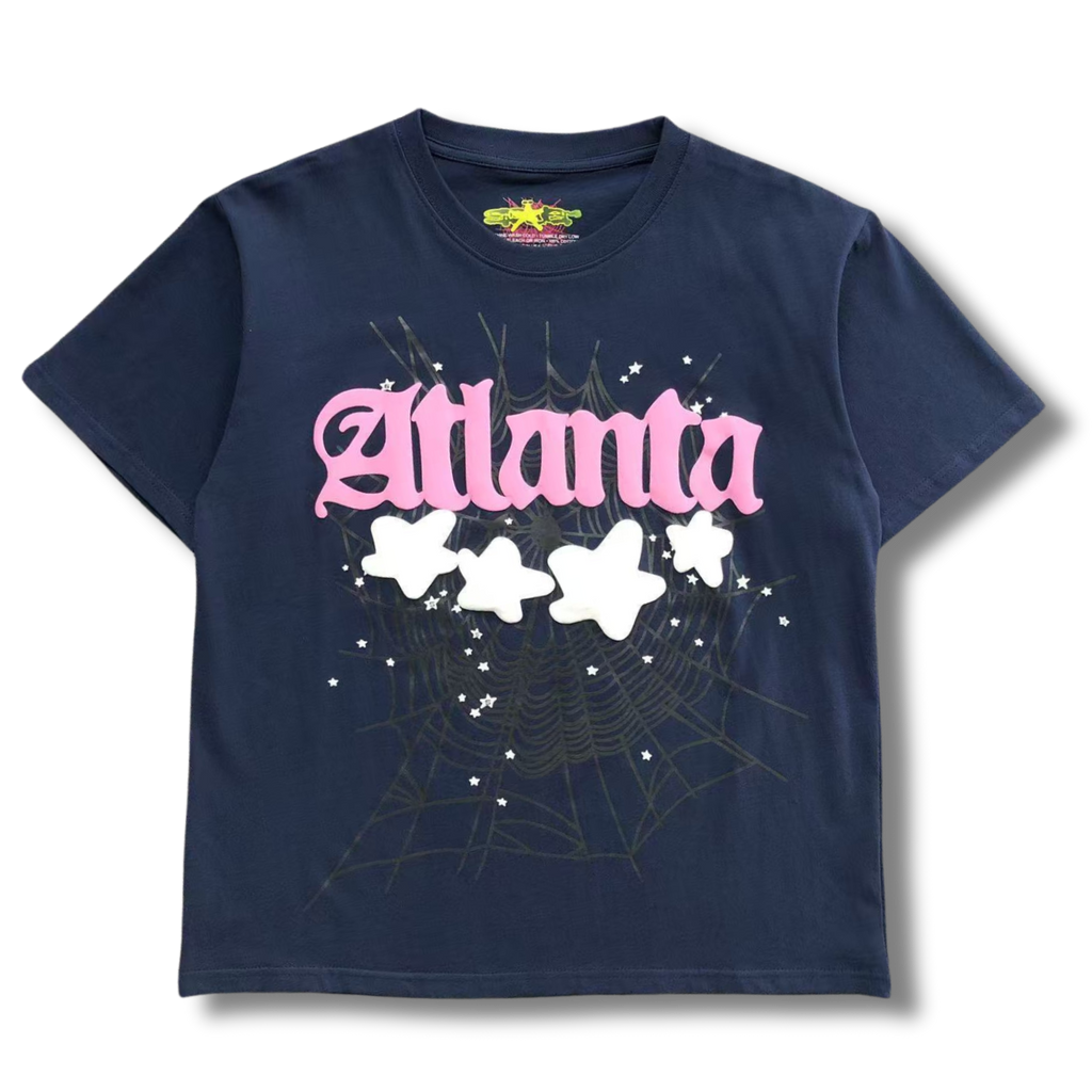 Spider T-Shirt navy w pink atlanta