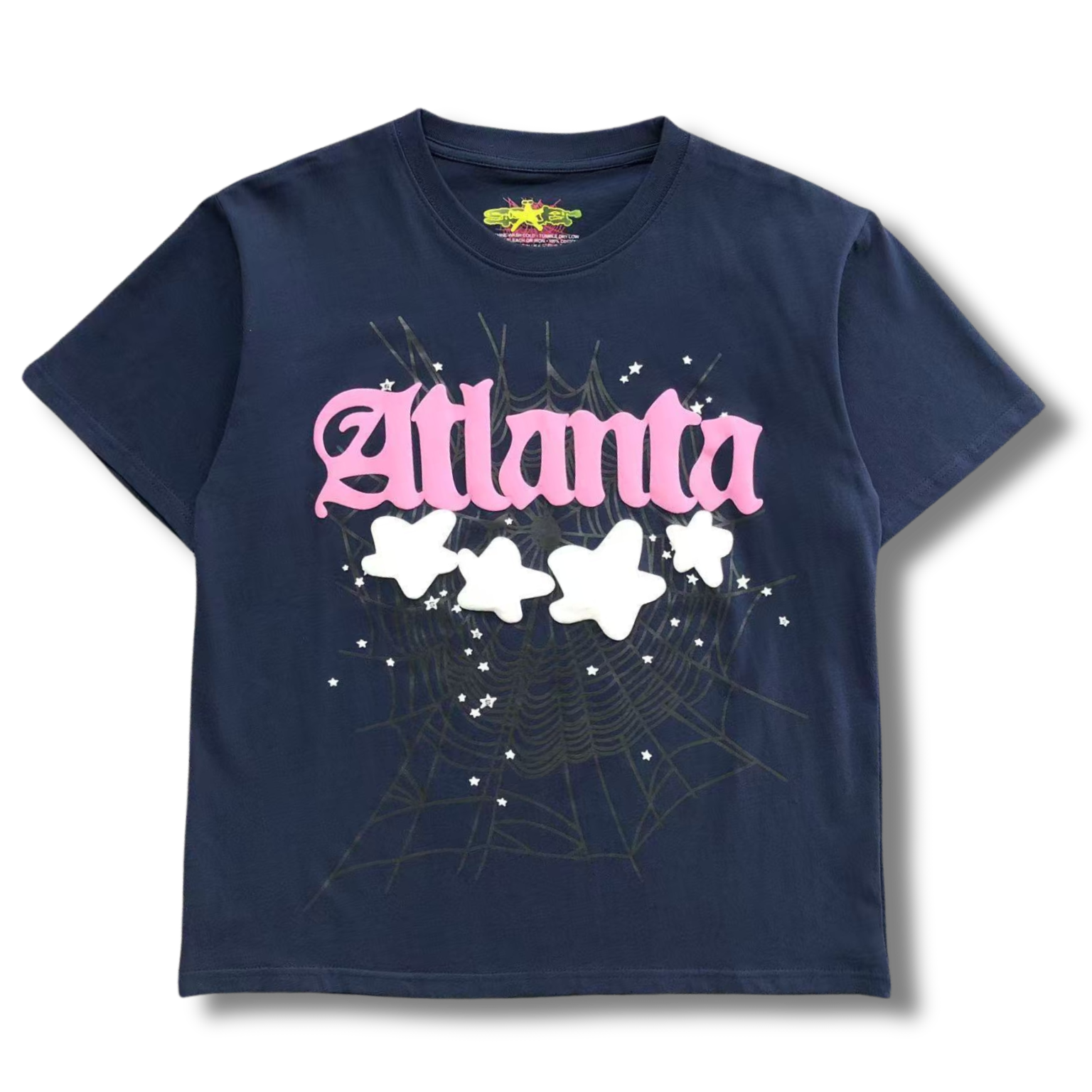 Spider T-Shirt navy w pink atlanta