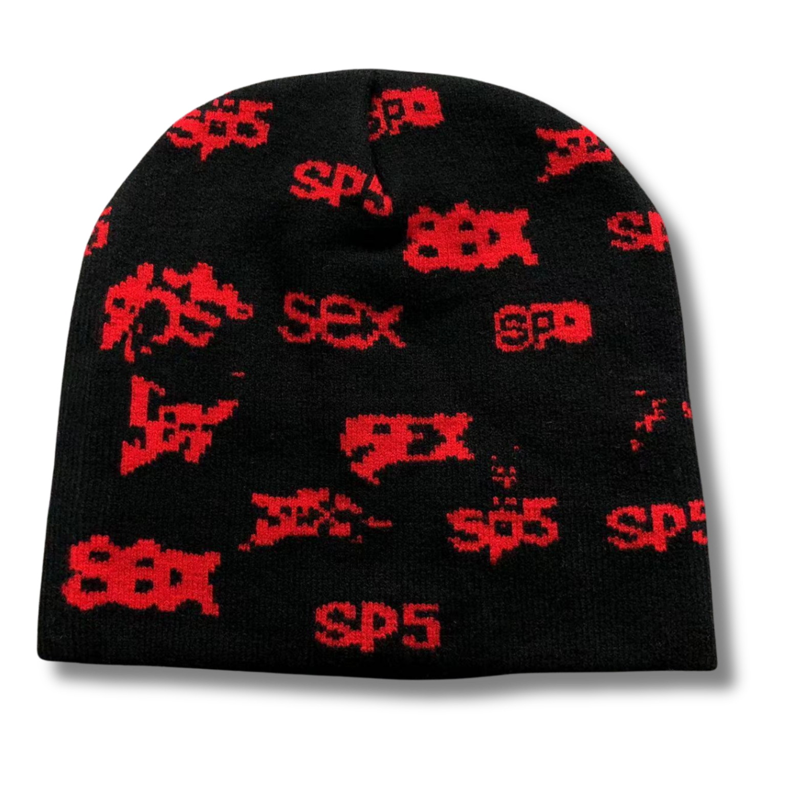 Spider Beanie 5ex black w red