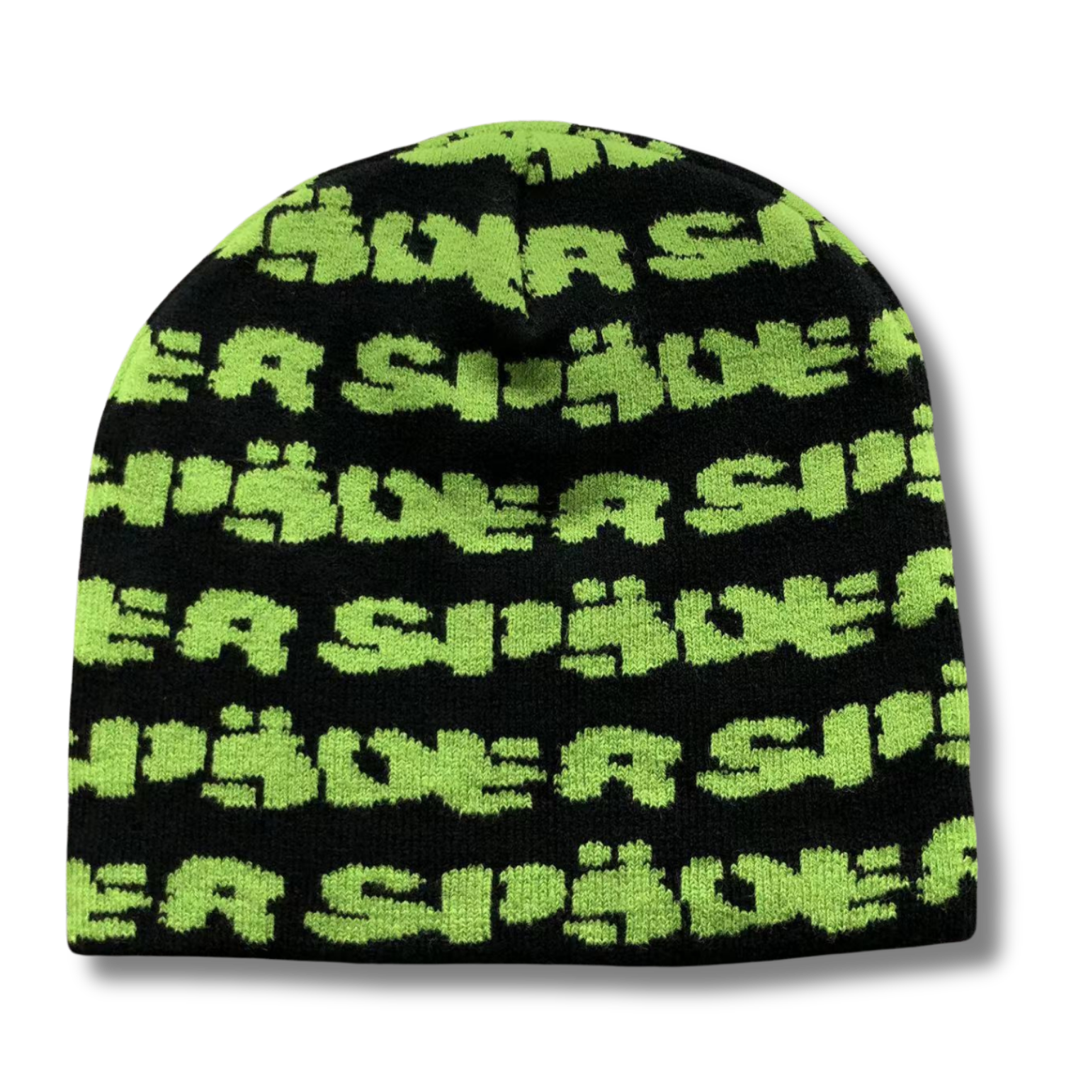 Spider Beanie black w green