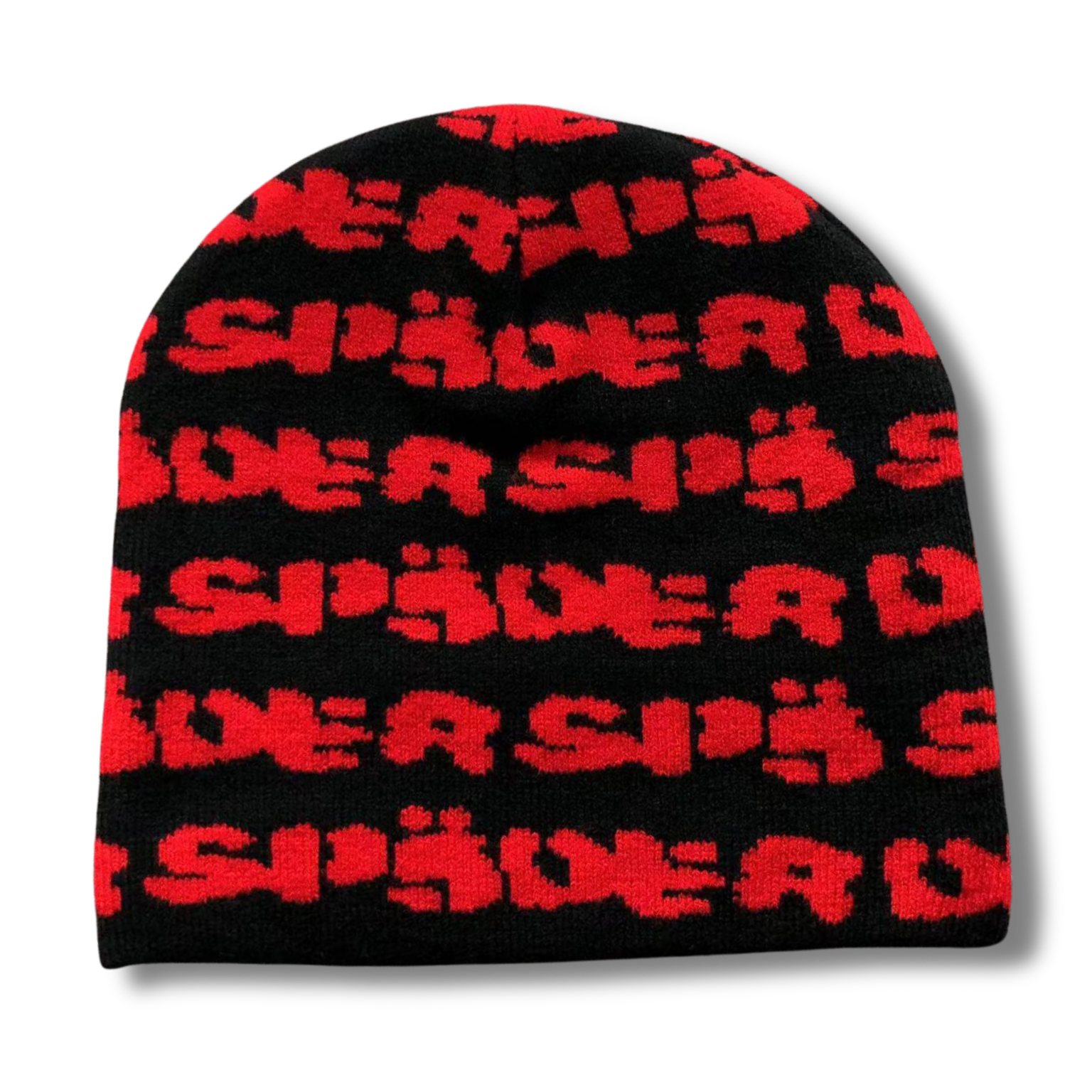 Spider Beanie black w red