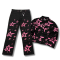 Spider Tracksuit denim black w pink