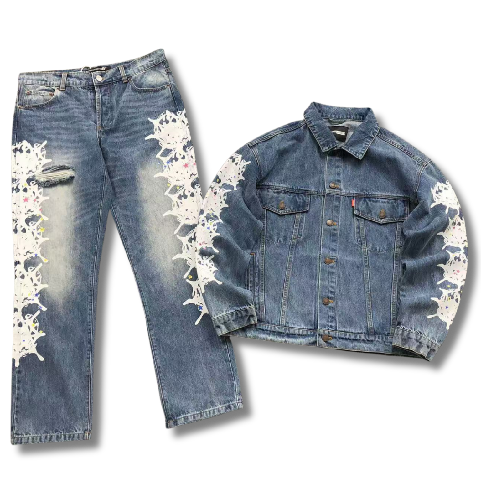 Spider Tracksuit denim blue w white