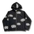 D Tears Hoodie Black w white clouds