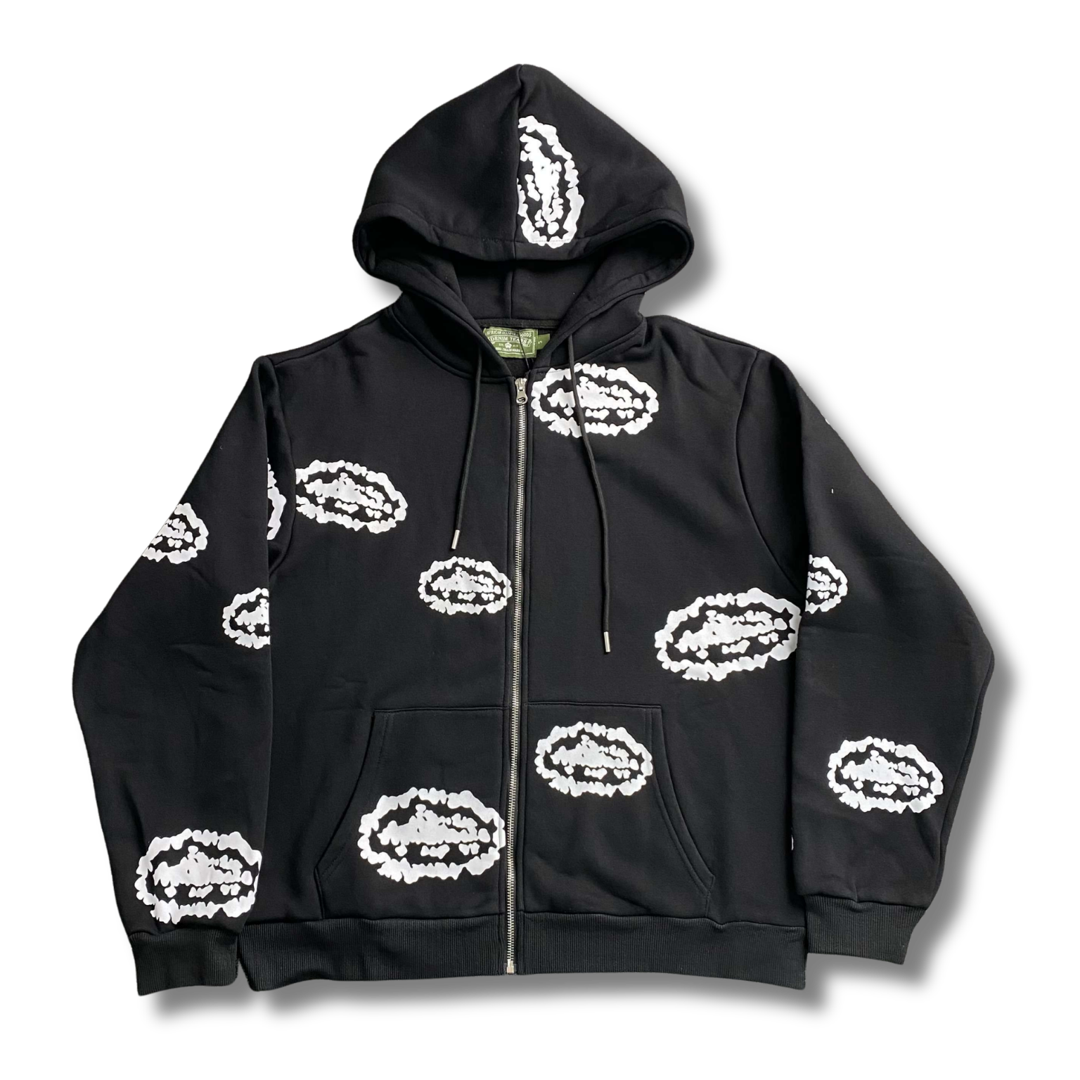 D Tears Hoodie Black w white clouds