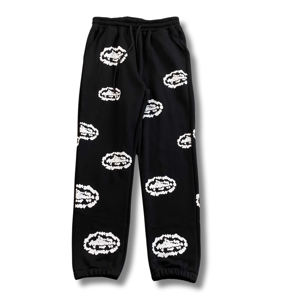 D Tears Pants black w white clouds