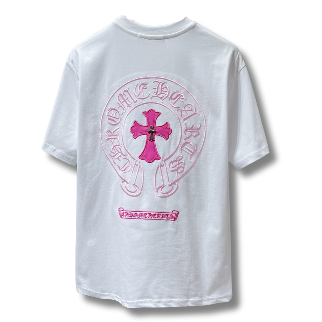 C Hearts T-Shirt pink on white
