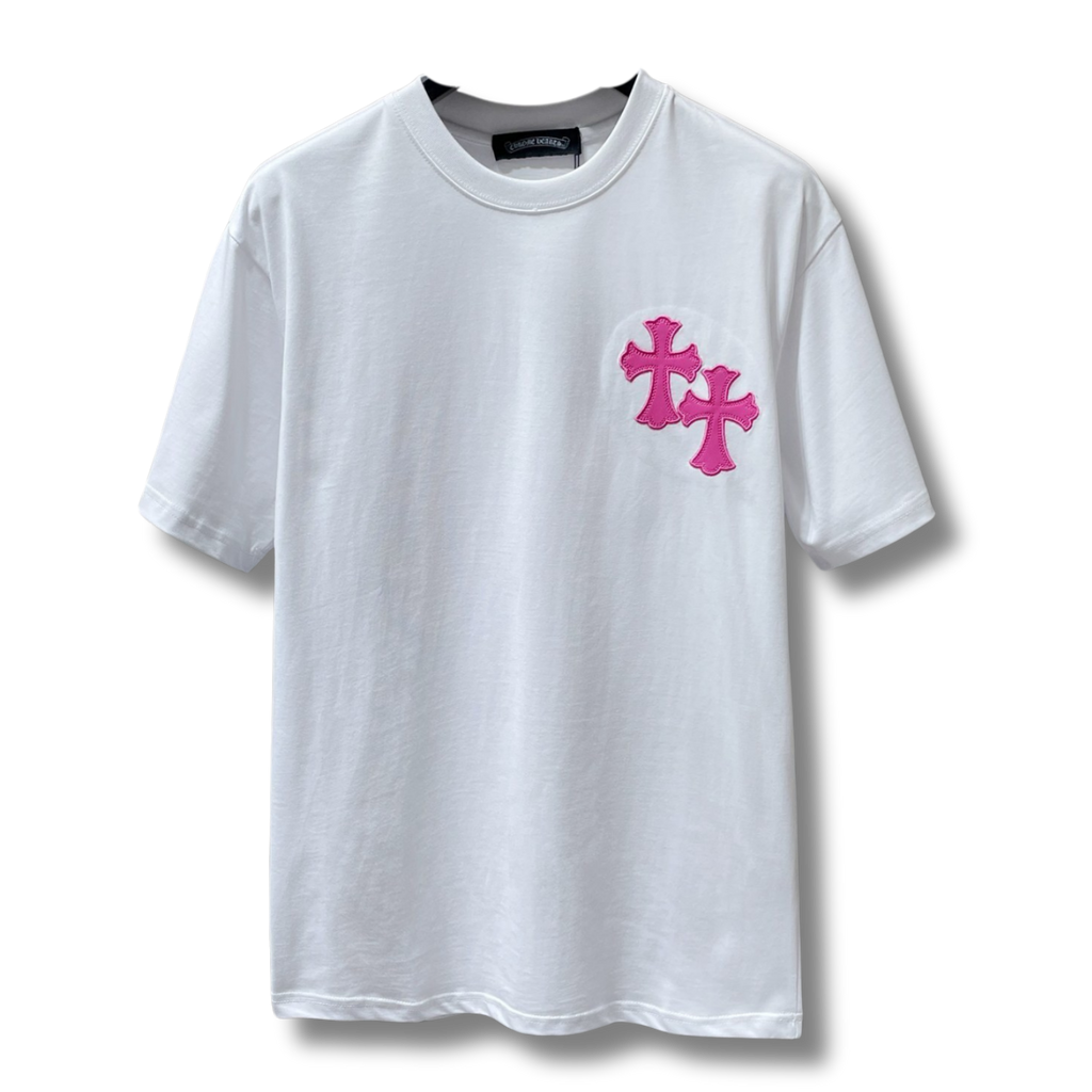 C Hearts T-Shirt pink on white
