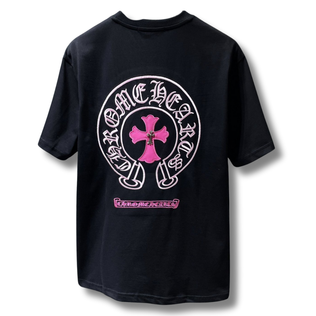 C Hearts T-Shirt pink on black