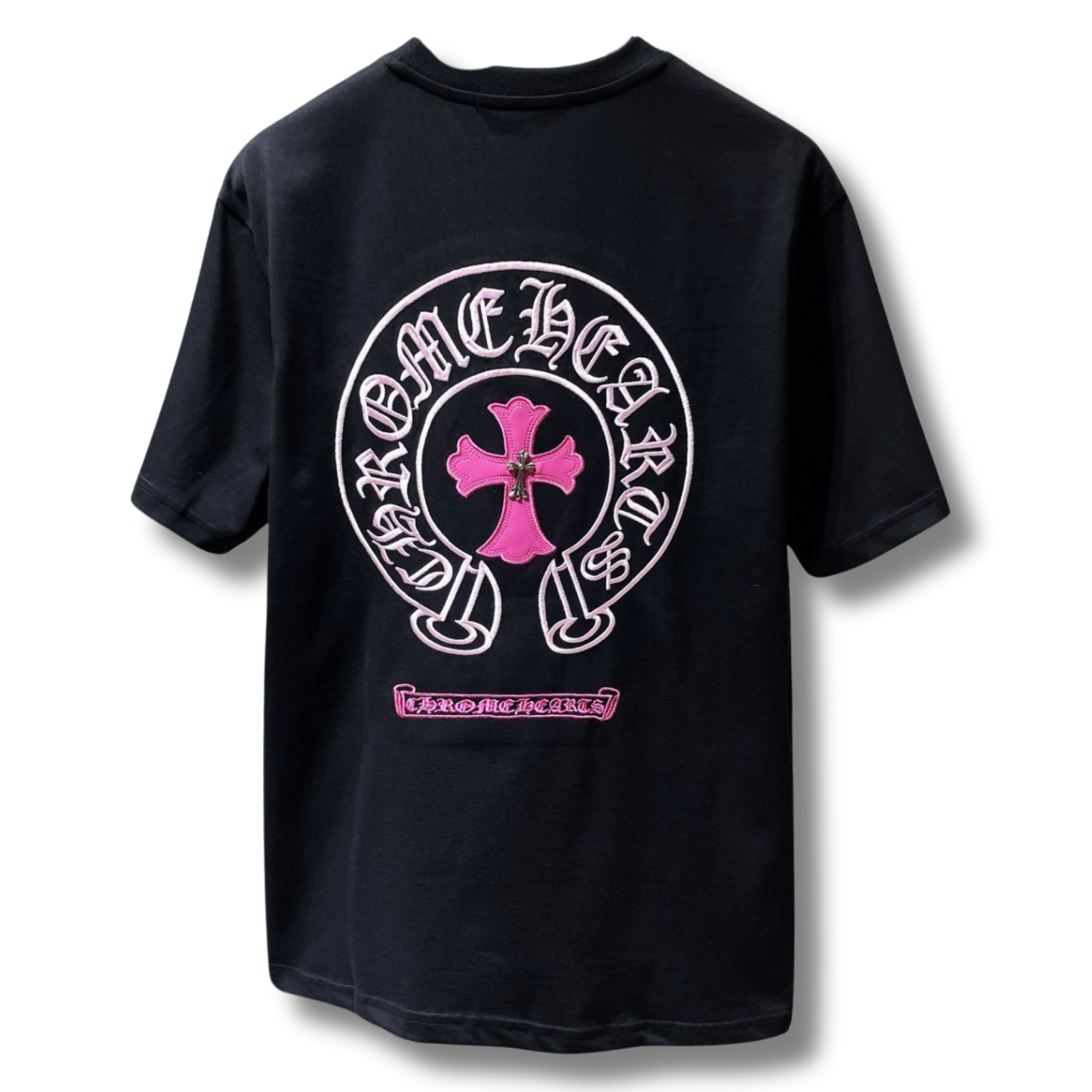 C Hearts T-Shirt pink on black