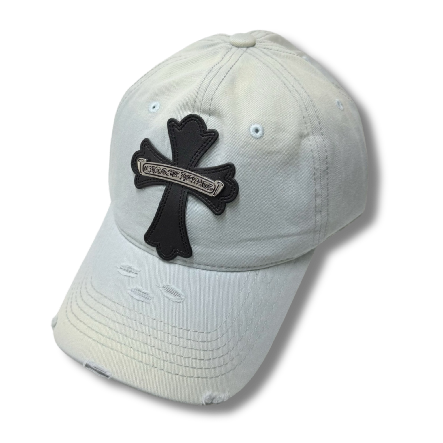 C Heart cap white w blue tint