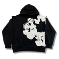 D Tears Hoodie Black w white