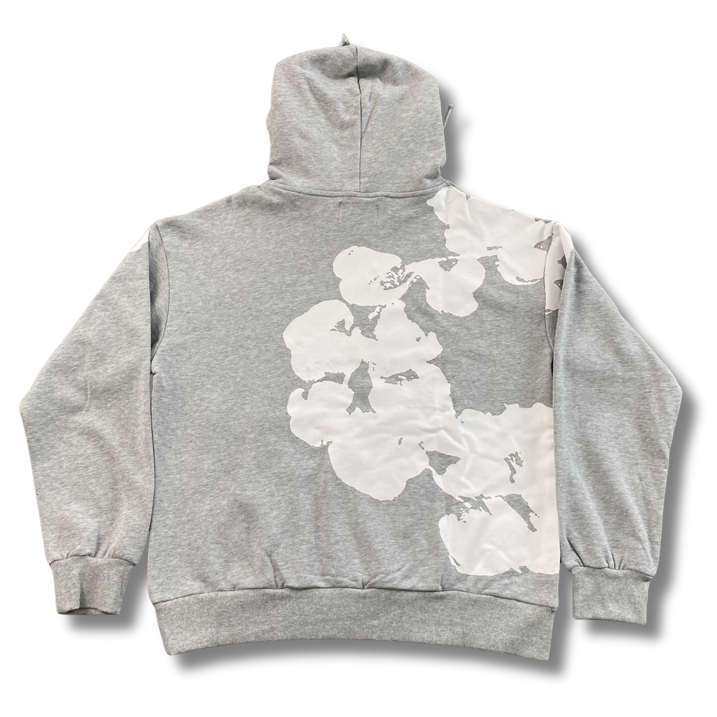 D Tears Hoodie gray w white