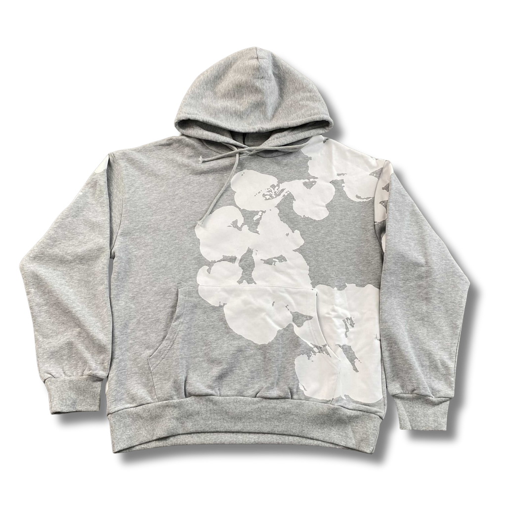 D Tears Hoodie gray w white