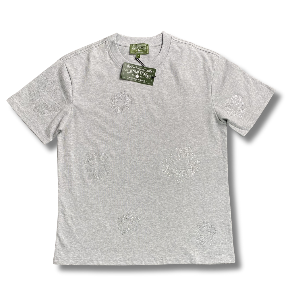 D Tears T Shirt gray with rhinestones