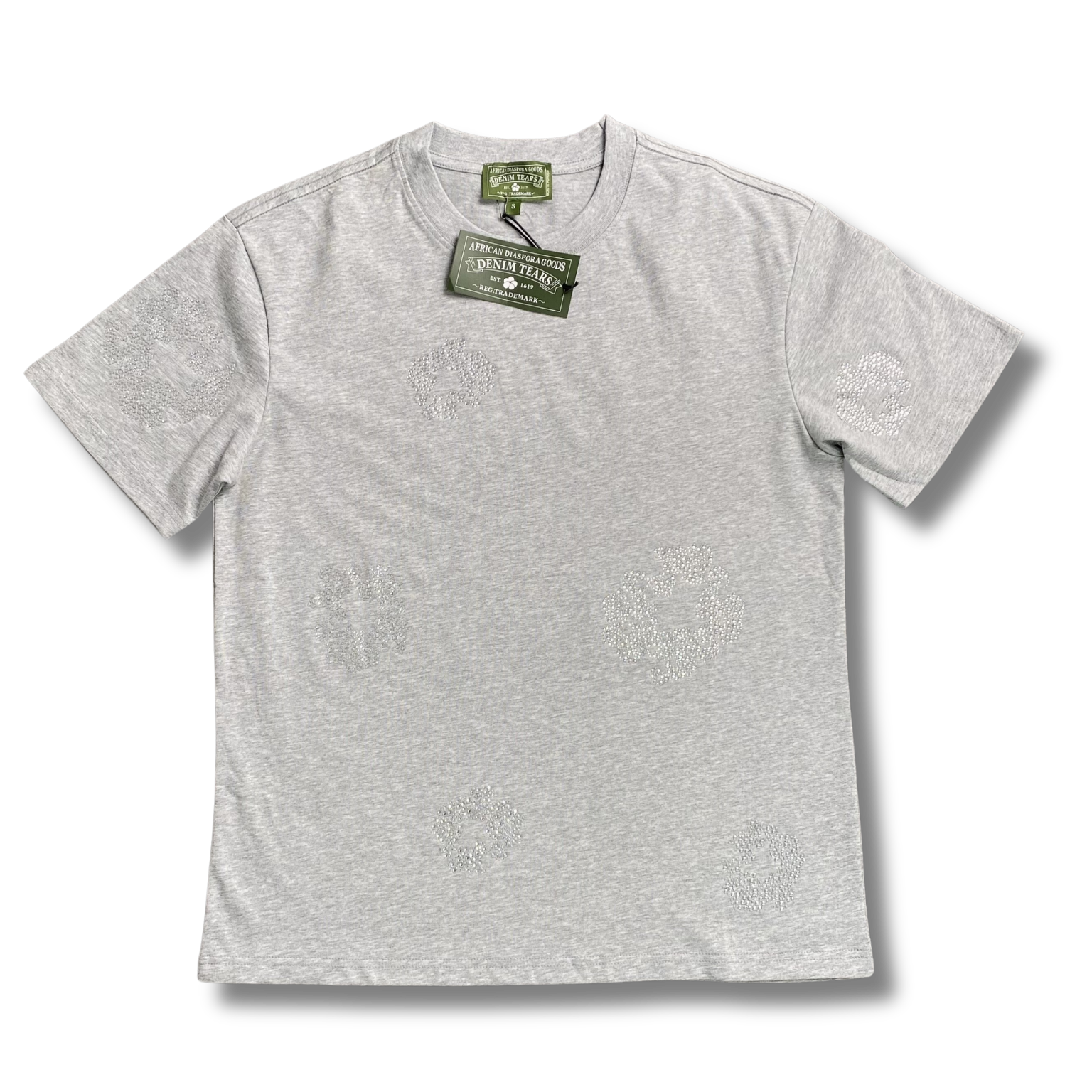 D Tears T Shirt gray with rhinestones
