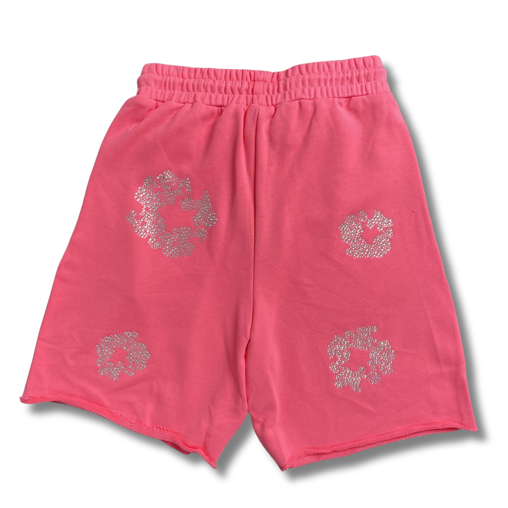 D Tears Shorts pink w rhinestones