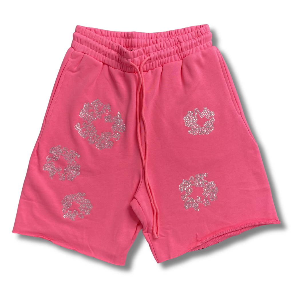 D Tears Shorts pink w rhinestones