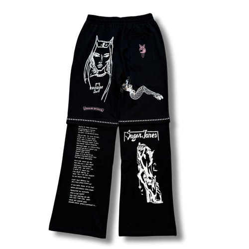C hearts black sweatpants