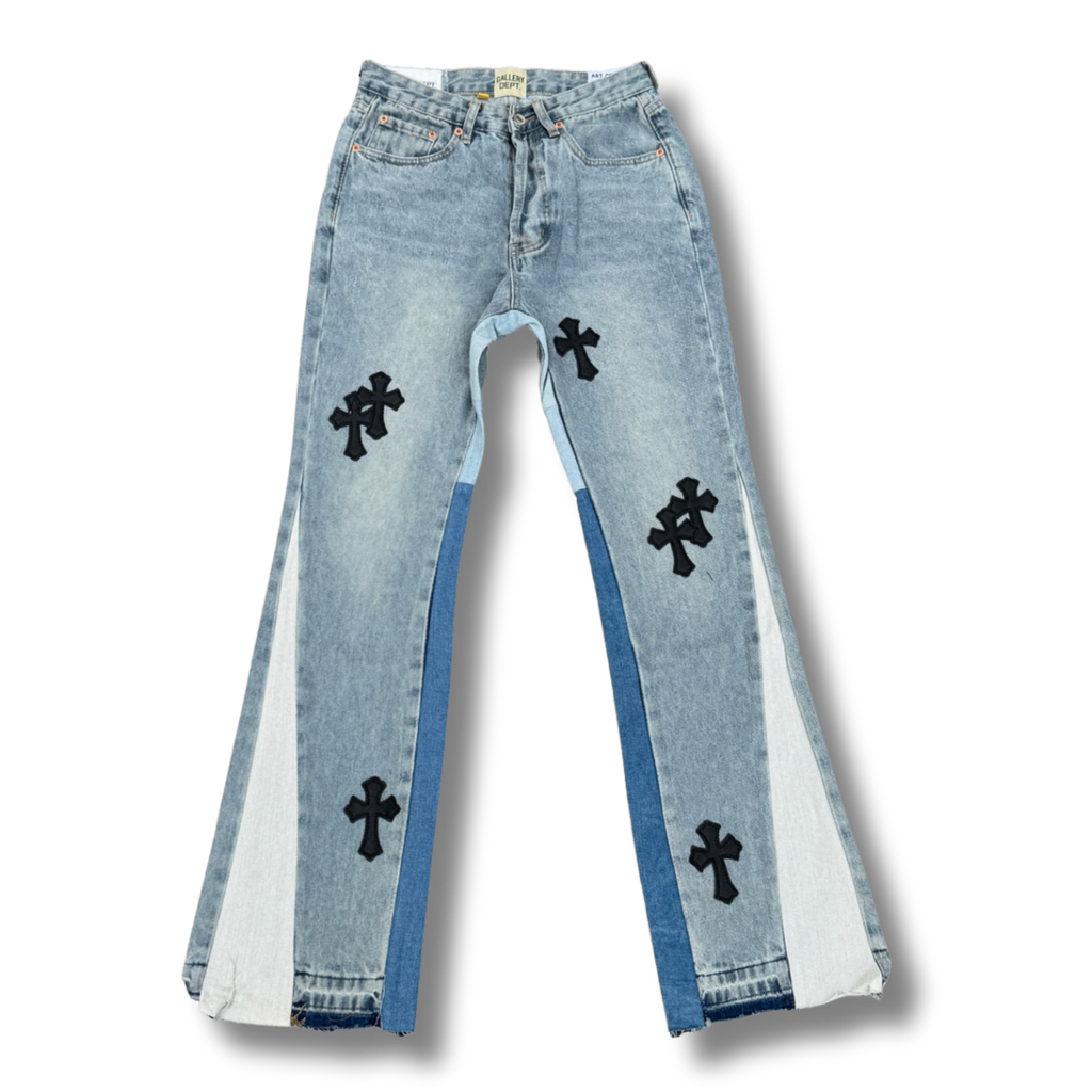 C hearts blue Jeans black cross