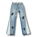 C hearts blue Jeans black cross