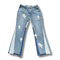 C hearts blue Jeans white cross