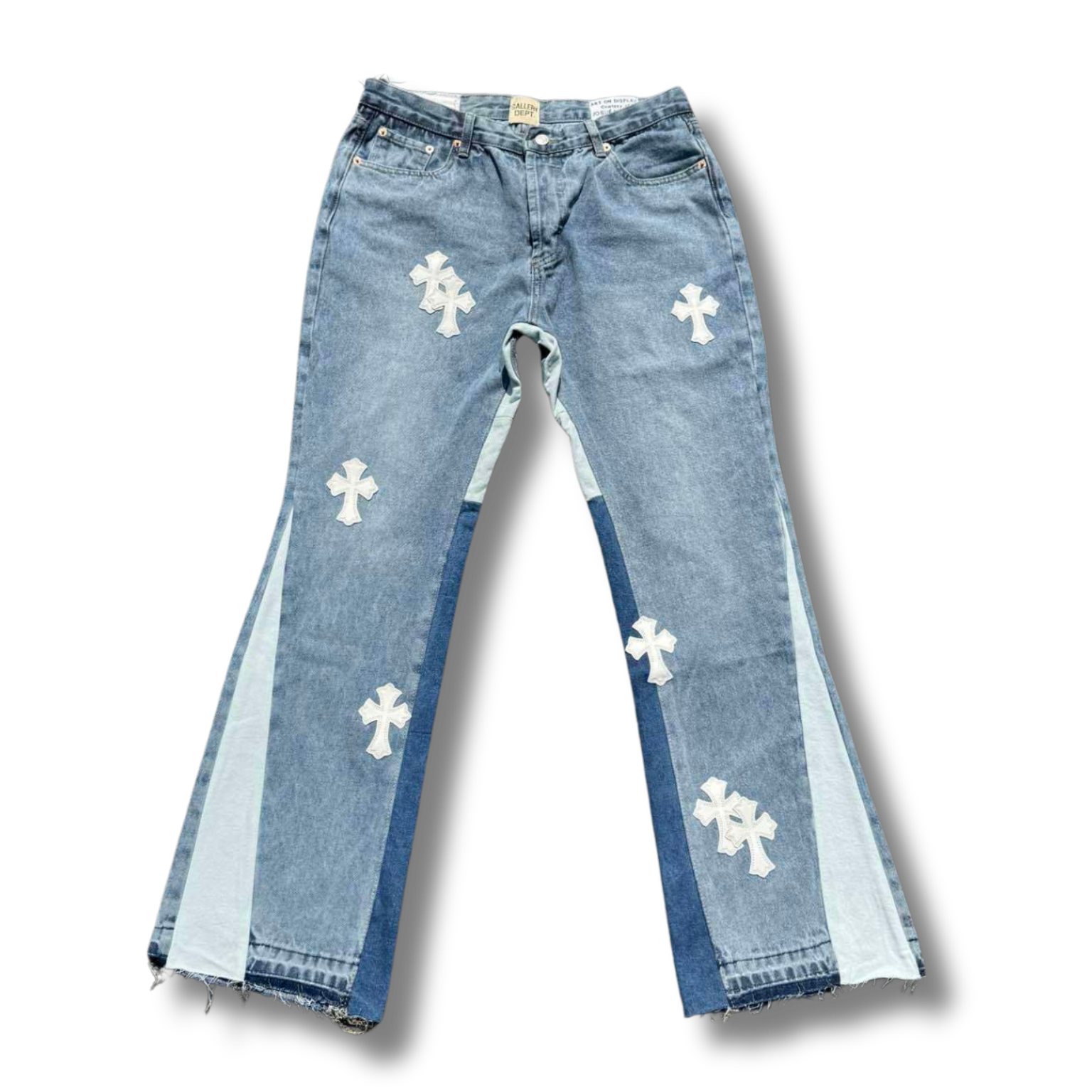 C hearts blue Jeans white cross