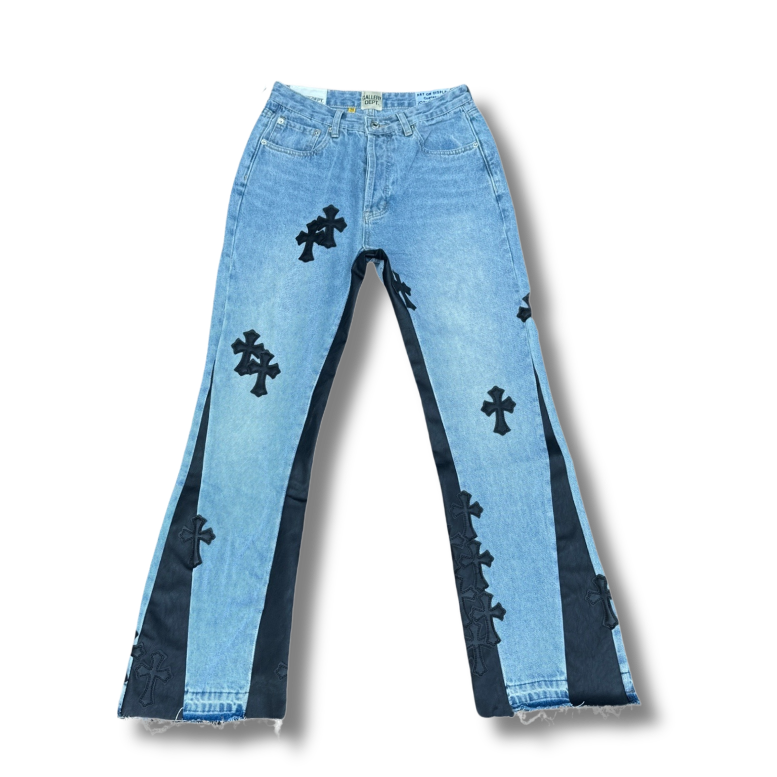 C hearts blue Jeans black cross web