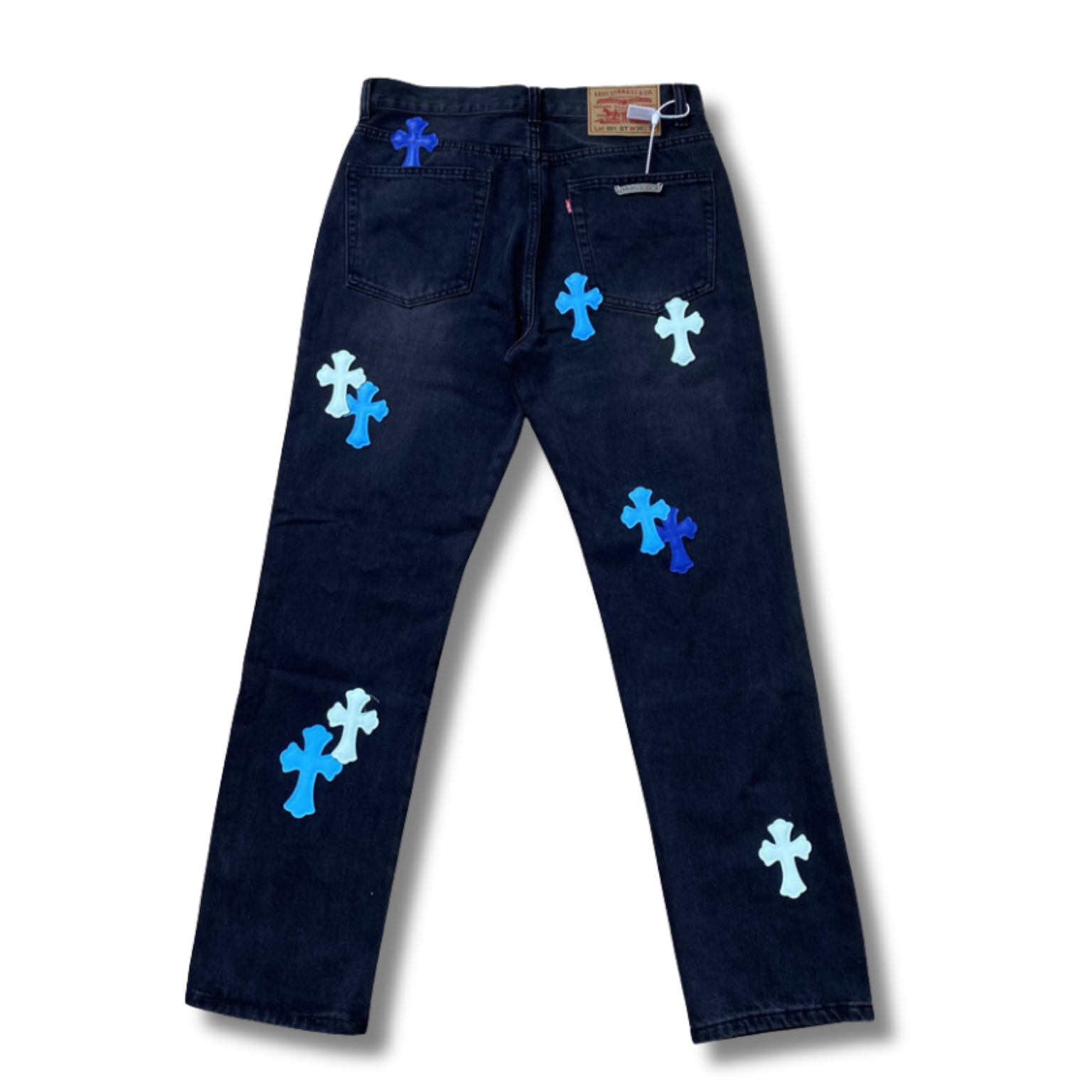 C hearts navy Jeans big cross