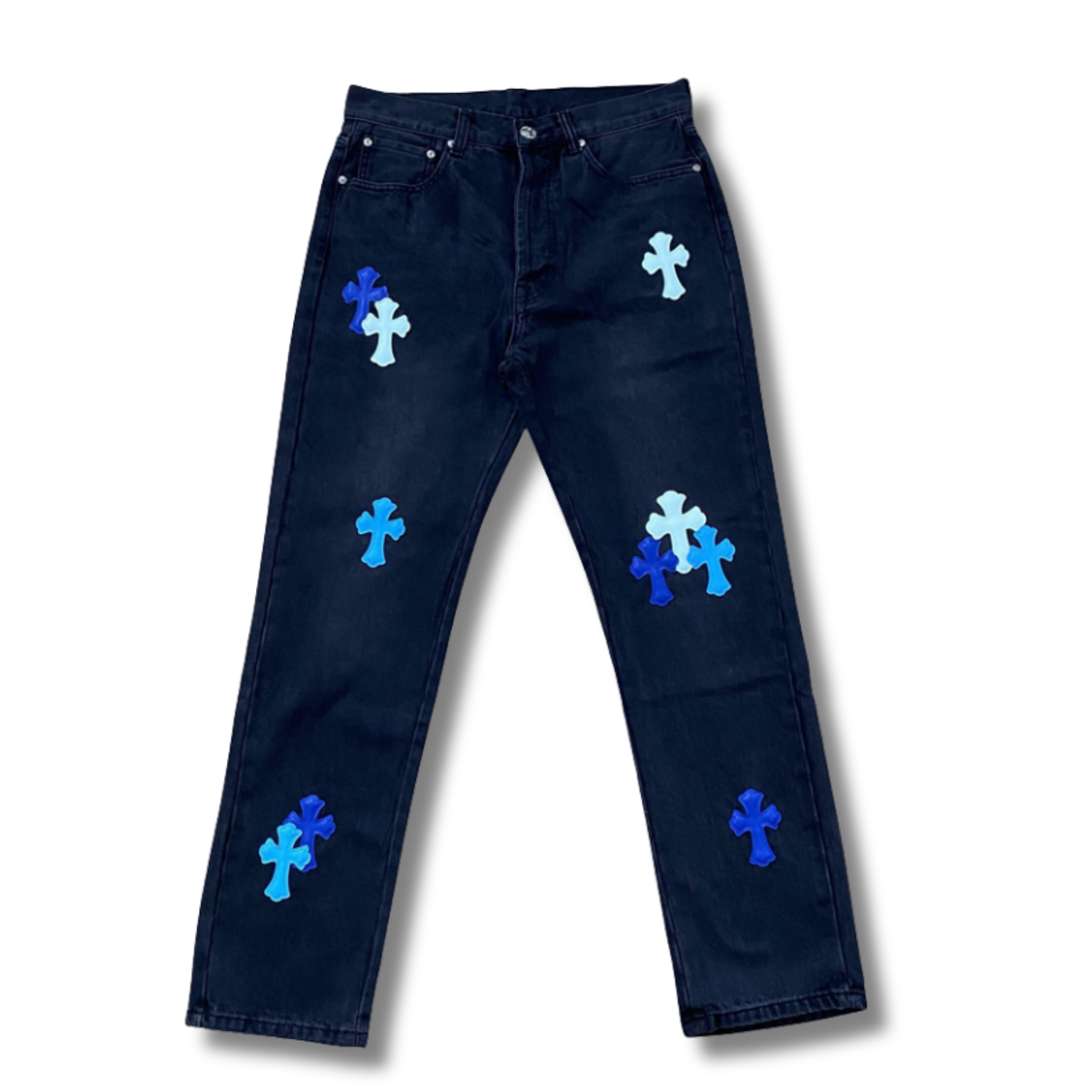 C hearts navy Jeans big cross