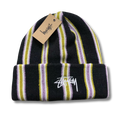 Stu Beanie black w stripes