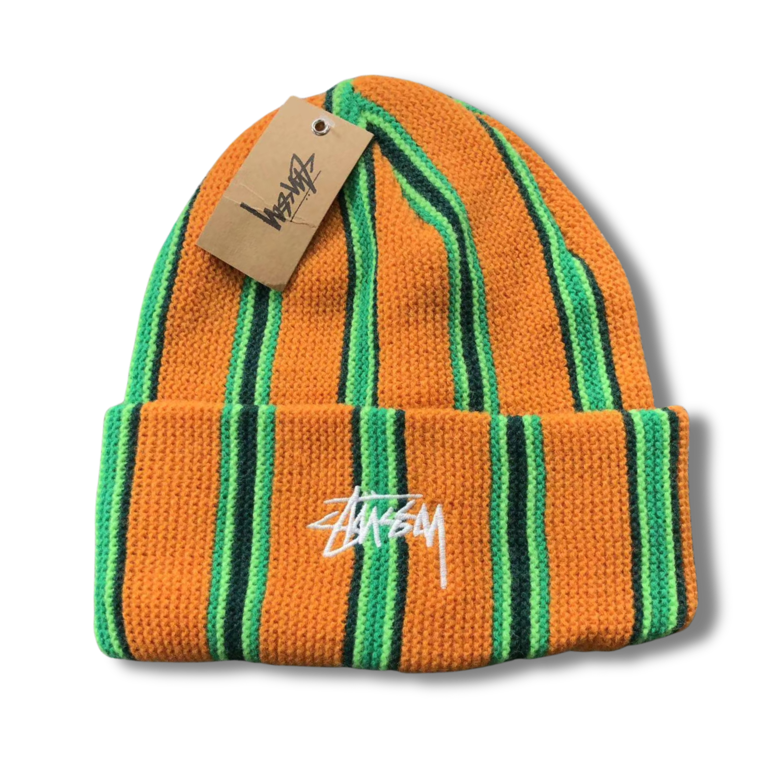 Stu Beanie orange w stripes