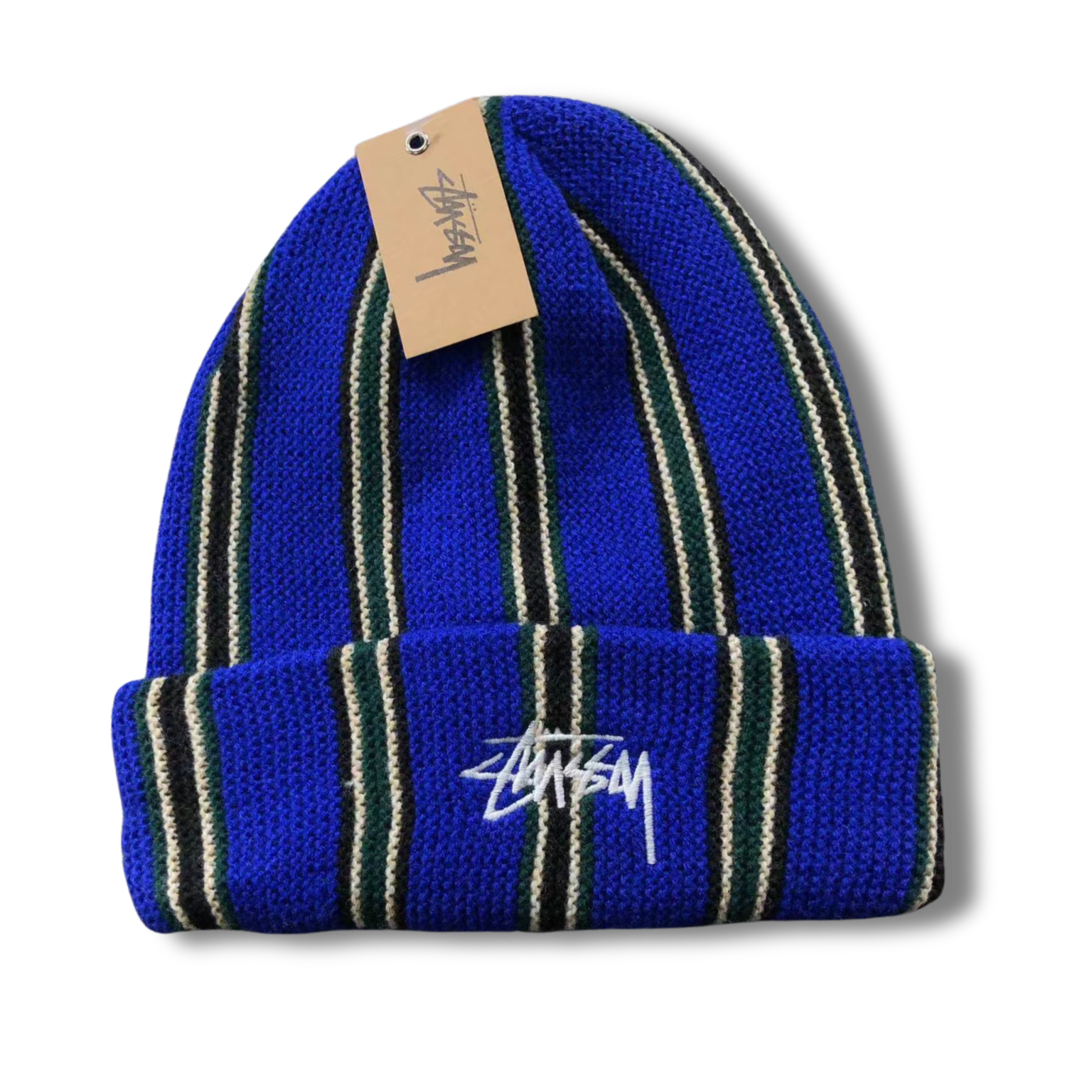 Stu Beanie blue w stripes
