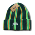 Stu Beanie green w stripes