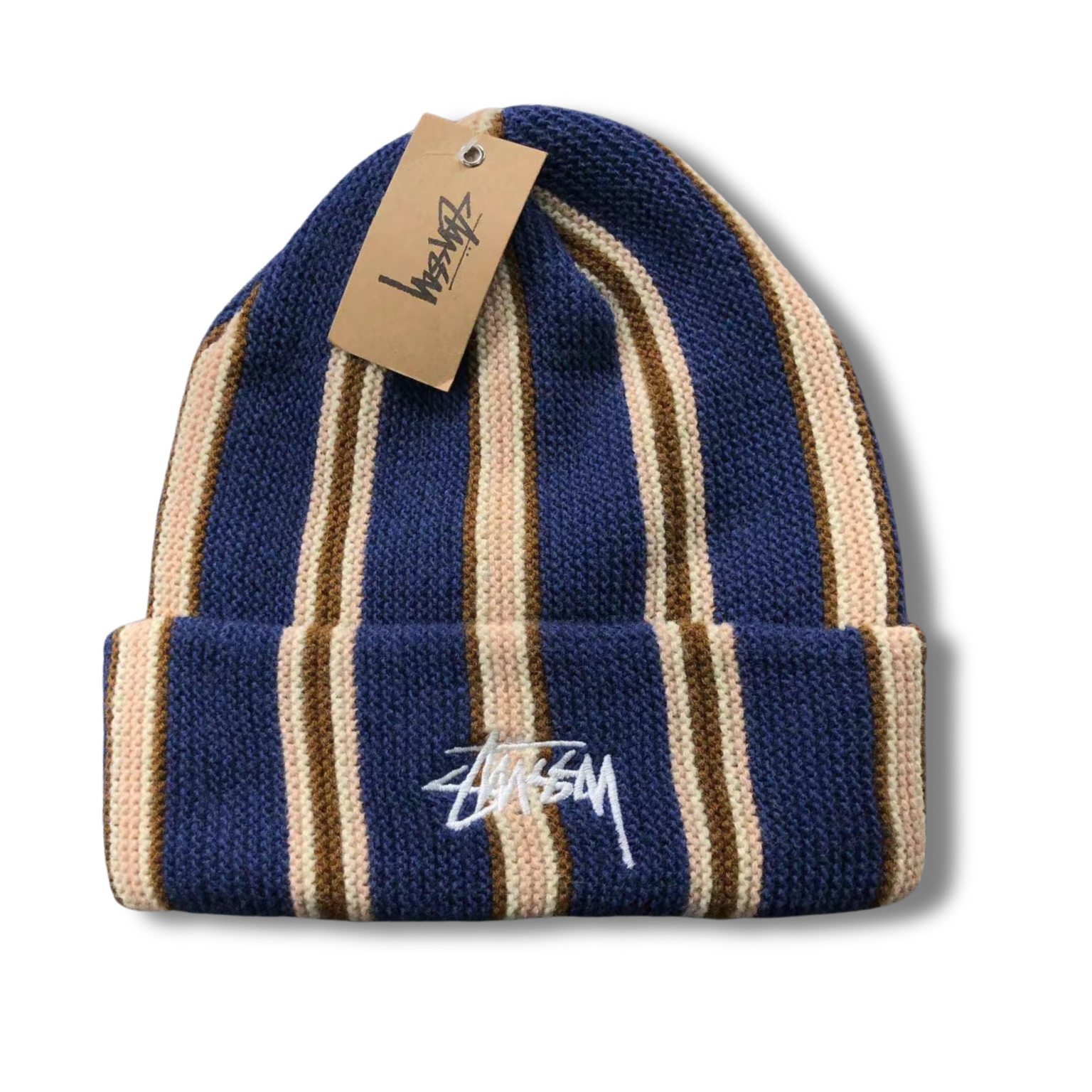 Stu Beanie navy w stripes