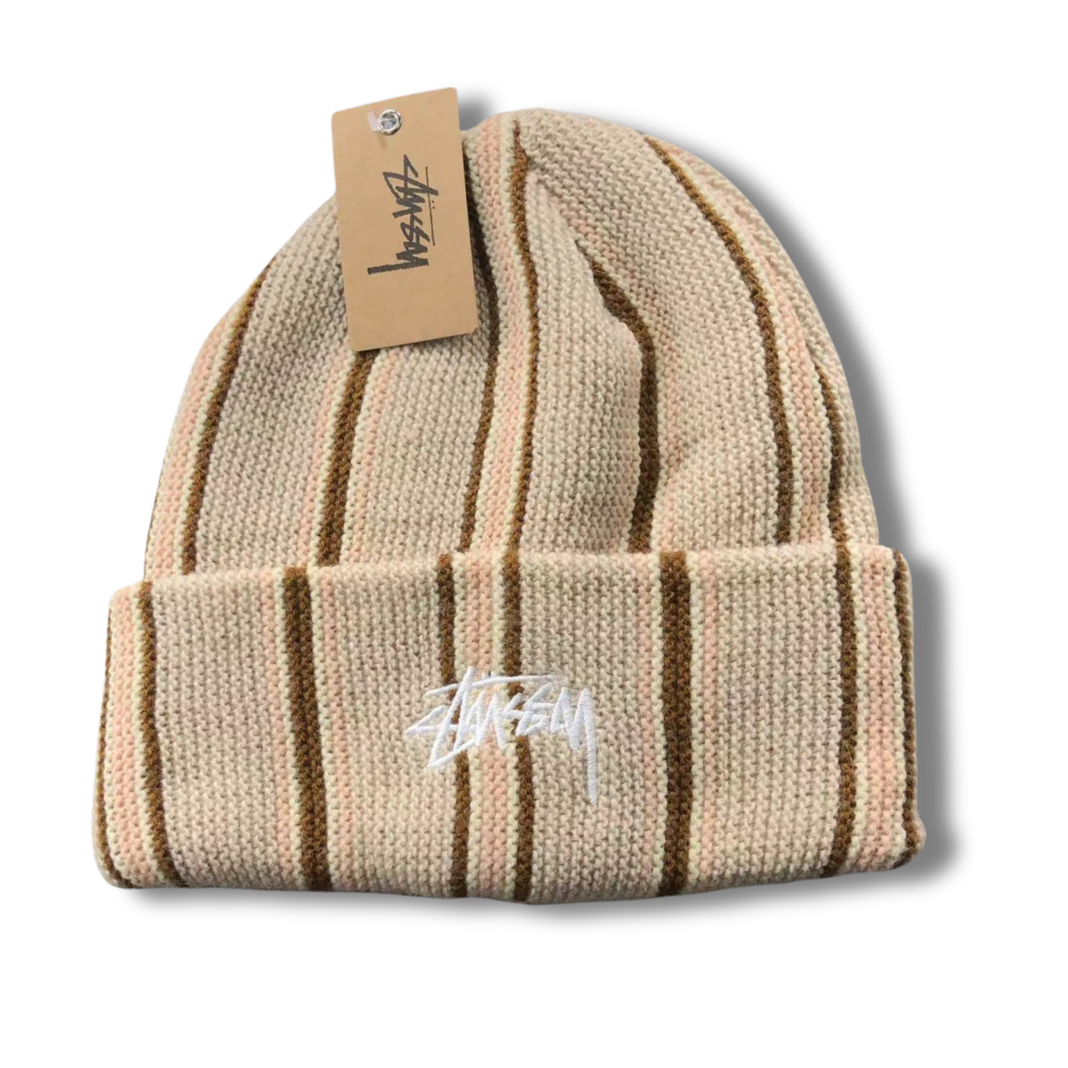 Stu Beanie cream w stripes